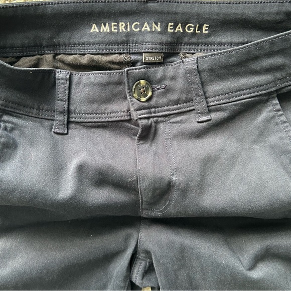 American Eagle Kick Boot Women's 8R Navy Dress Pants Midrise Stretch - Picture 11 of 15